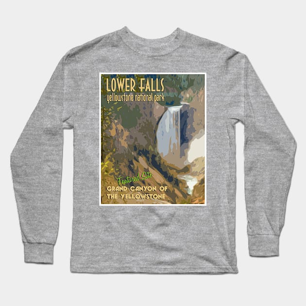 Lower Falls Retro Retro ravel Poster Long Sleeve T-Shirt by Smyrna Buffalo